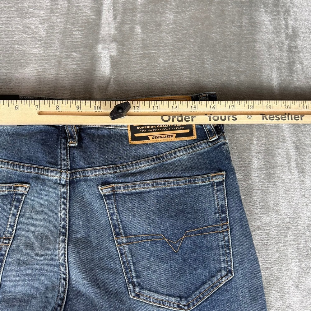 Diesel Buster Slim Tapered Jeans Mens 32x32 Indigo Blue Button Fly $250 New NWT - Picture 9 of 10